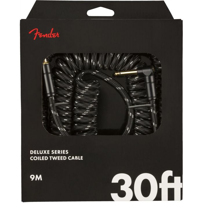 Fender Deluxe Coil Cable, 30ft, Black Tweed