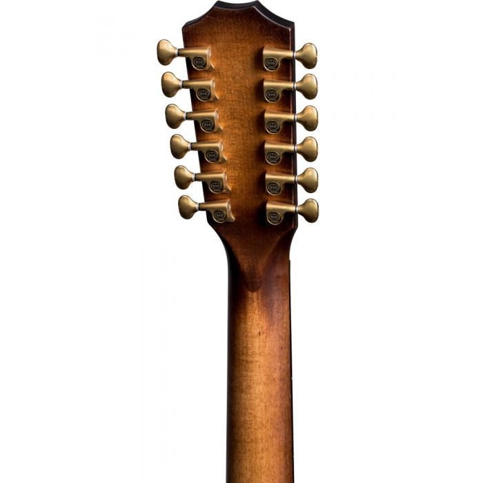 Rear view of the headstock on a Taylor Builders Edition 652ce WHB 12-String Electro Acoustic
