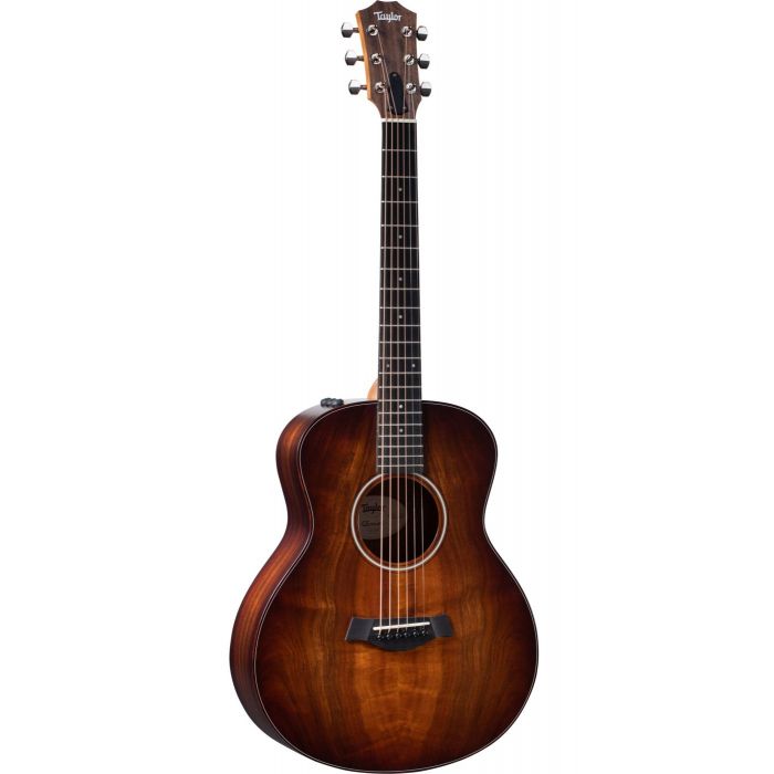 Full frontal view of a Taylor GS Mini-e Koa Plus Electro Acoustic Guitar