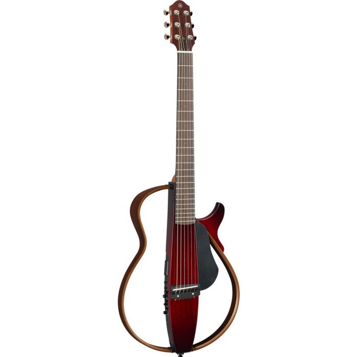 Yamaha SLG200S Silent Guitar Crimson Red Burst Angle