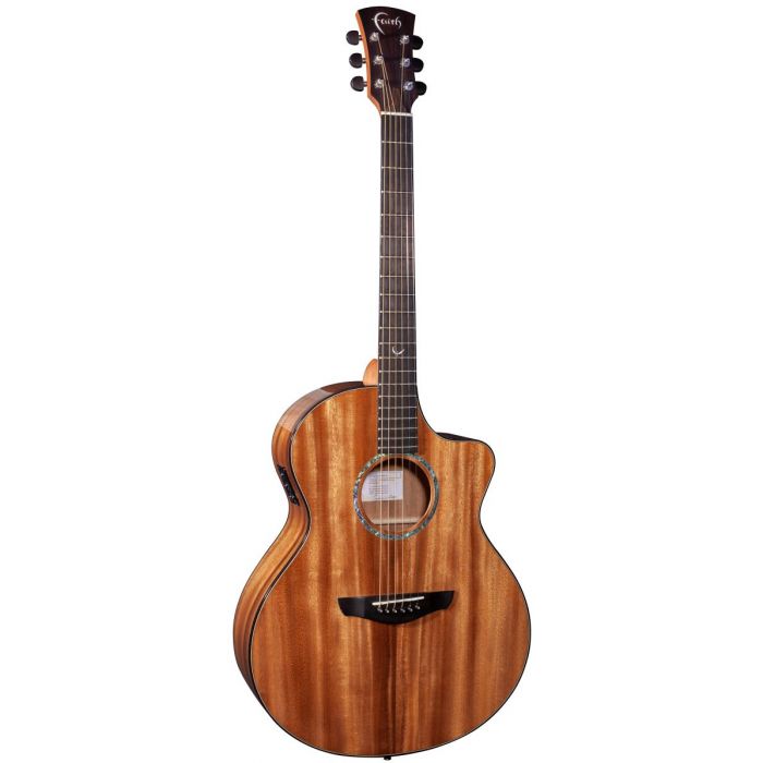 Fornt view of a PMT Exclusive Faith Neptune Harvest Moon Cutaway Electro Acoustic guitar