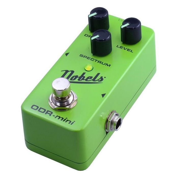 Left-angled view of a Nobels ODR-Mini Overdrive Pedal