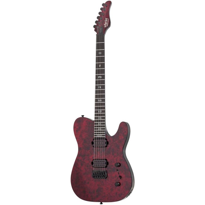 Full front view of a Schecter PT Apocalypse Red Reign Electric Guitar