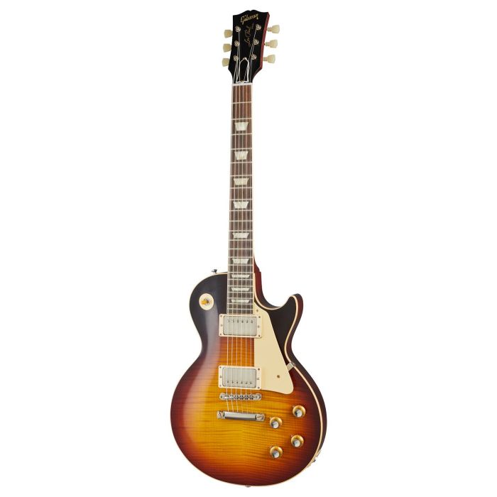 Full frontal view of a Gibson 60th Anniversary 1960 Les Paul Std V3 Washed Bourbon Burst