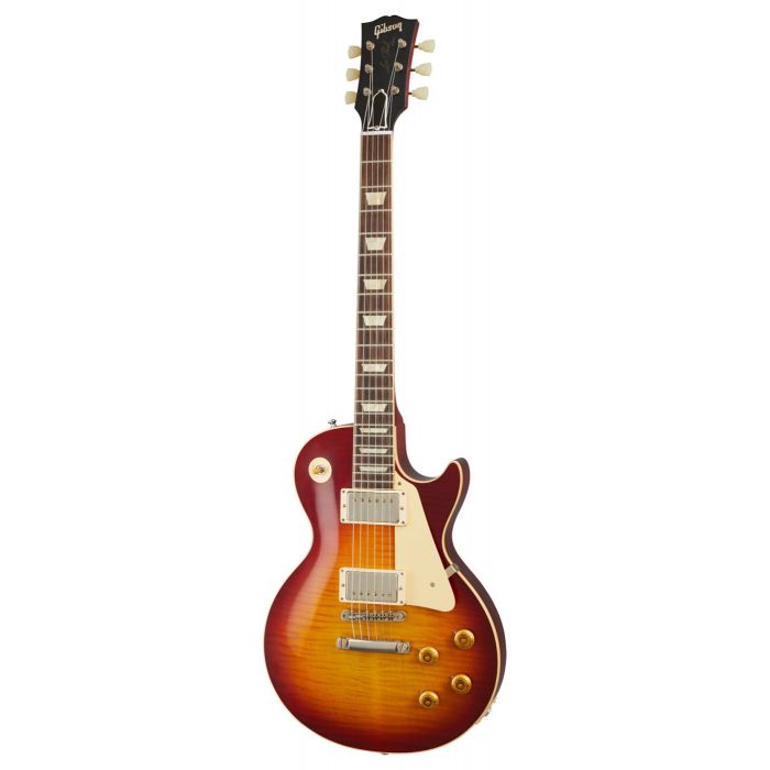 Full frontal view of a Gibson 60th Anniversary 1960 Les Paul Std V1 VOS in Deep Cherry Sunburst