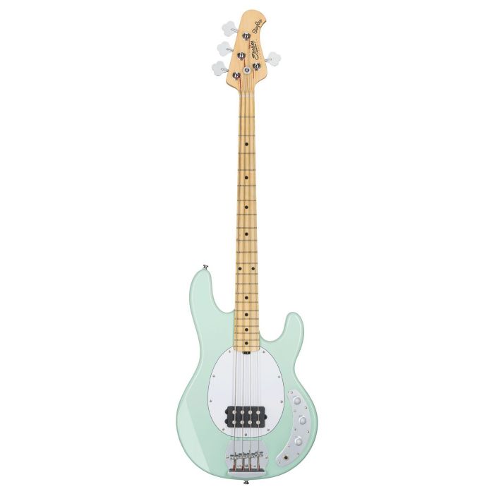 Front view of a Sterling By Music Man SUB Ray4 Electric Bass in Mint Green