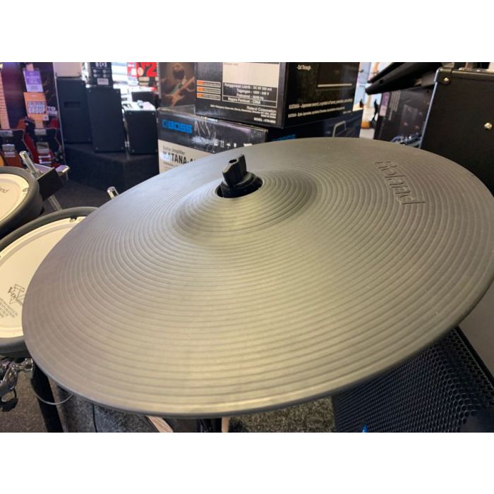 Closeup of the ride cymbal on a B Stock Roland TD-25K Electronic Drum Kit