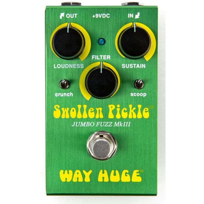 Top down view of a Way Huge Smalls WM41 Swollen Pickle Fuzz Pedal