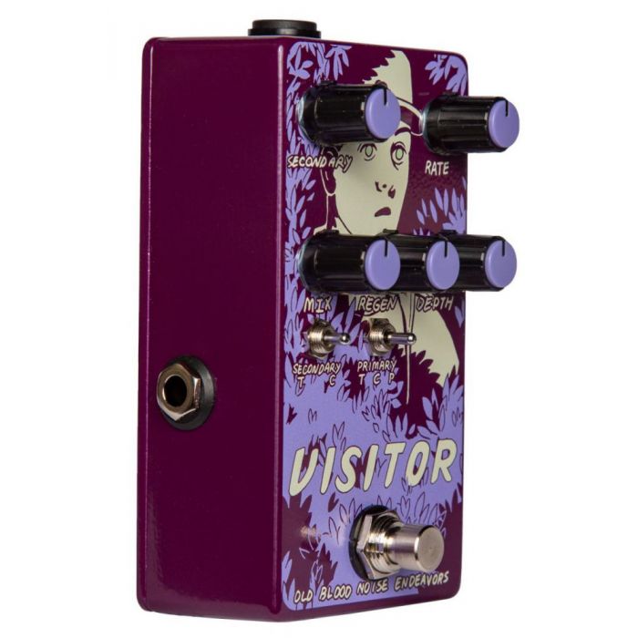 Left angled view of a Old Blood Noise Endeavors Visitor Parallel Multi Modulator pedal