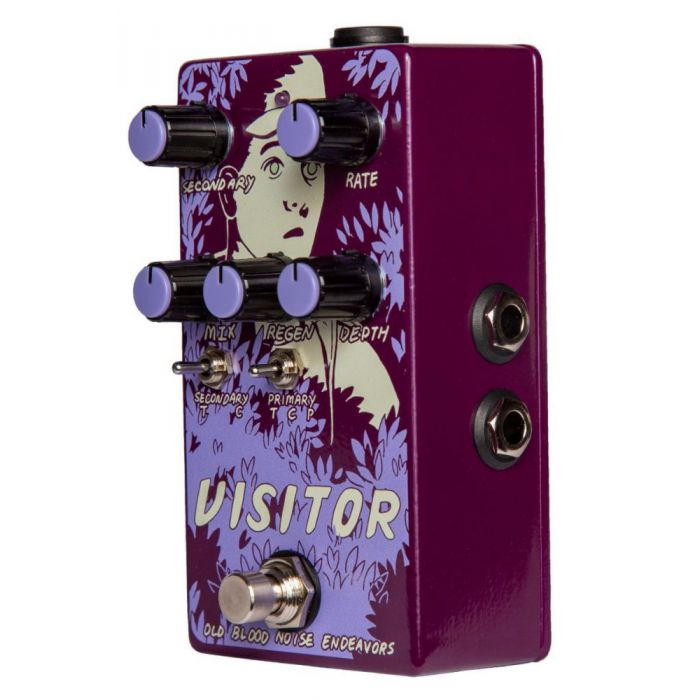 Right angled view of an Old Blood Noise Endeavors Visitor Parallel Multi Modulator effects pedal