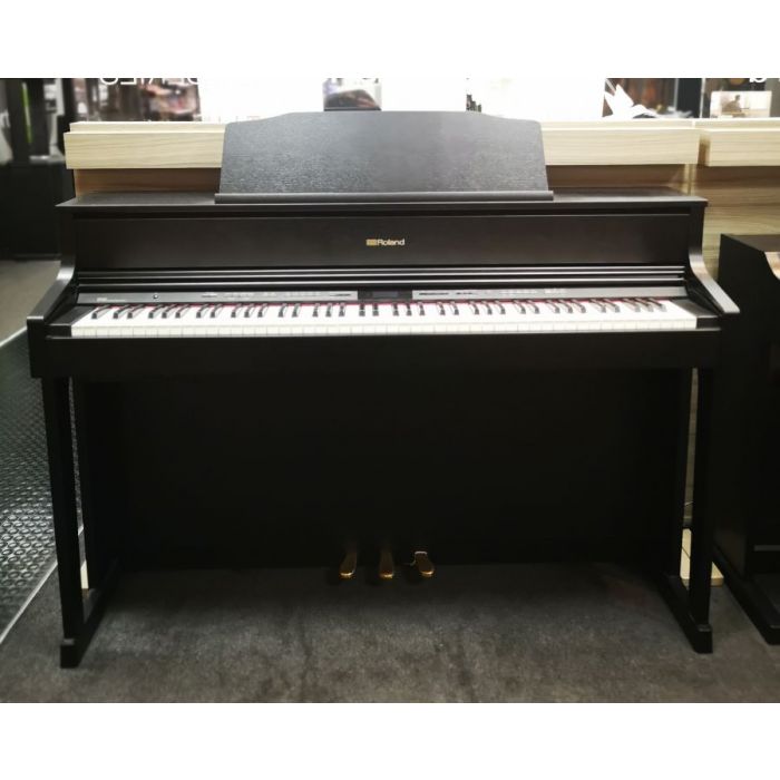 Front view of a B Stock Roland HP605 Digital Piano in Contemporary Black