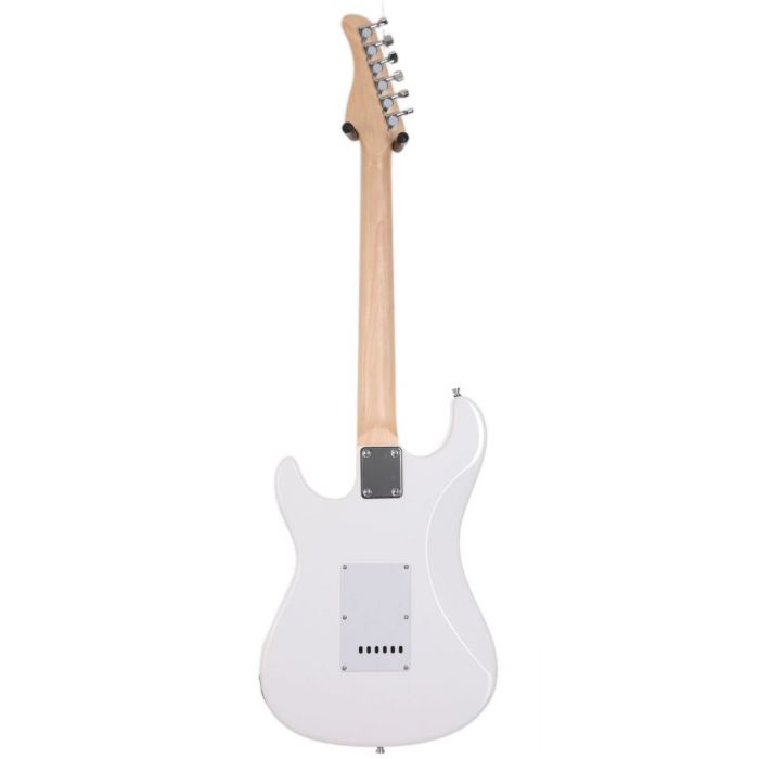 Full rear-side view of a Eastcoast GS100H-AWT HSS Electric Guitar Arctic White