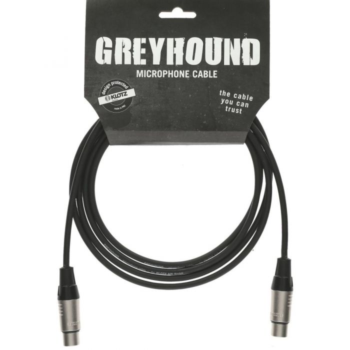 Klotz Greyhound Microphone Cable 3m XLR Black Front View