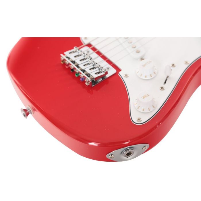 Eastcoast GK20 V2 Red Mini Guitar Bridge and Output Jack