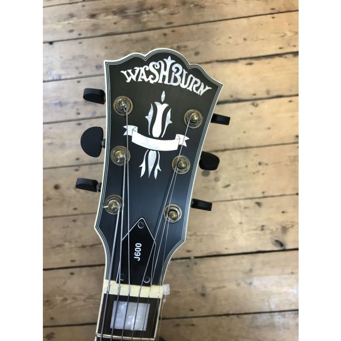 B-Stock Washburn J600 Hollowbody Jazz Guitar Headstock