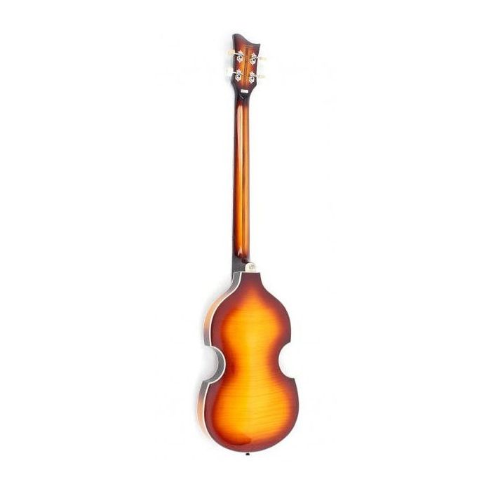 Full rear view of a Hofner Contemporary Violin Bass Left Handed, Sunburst