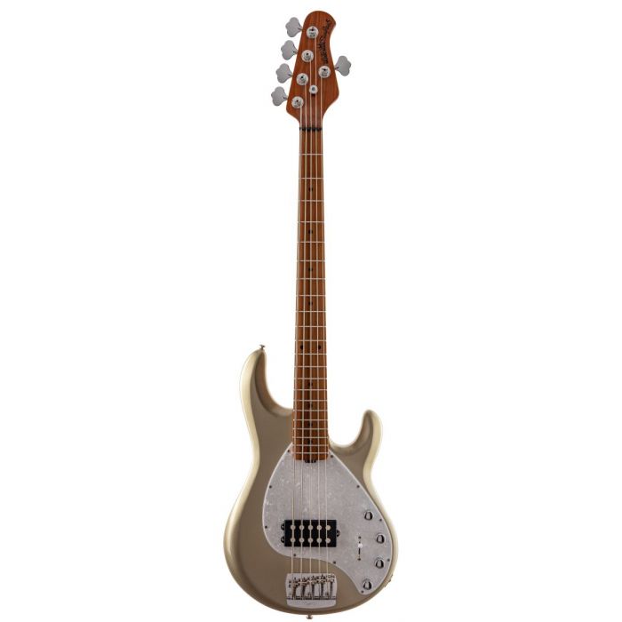 Full frontal view of a Music Man Stingray5 Special 5-String Bass, Ghostwood