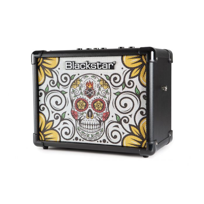 Angled View of Blackstar ID Core 10 V2 Sugar Skull Stereo Guitar Amplifier