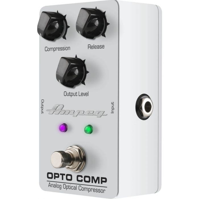 Ampeg Optocomp Bass Compressor Pedal seen from a left-sided angle