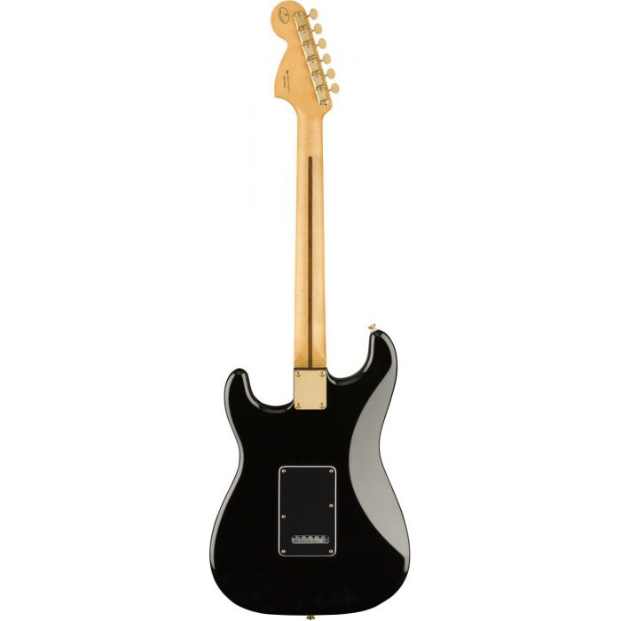 Full rear view of a black Fender Ltd Edition Mahogany Blacktop Stratocaster
