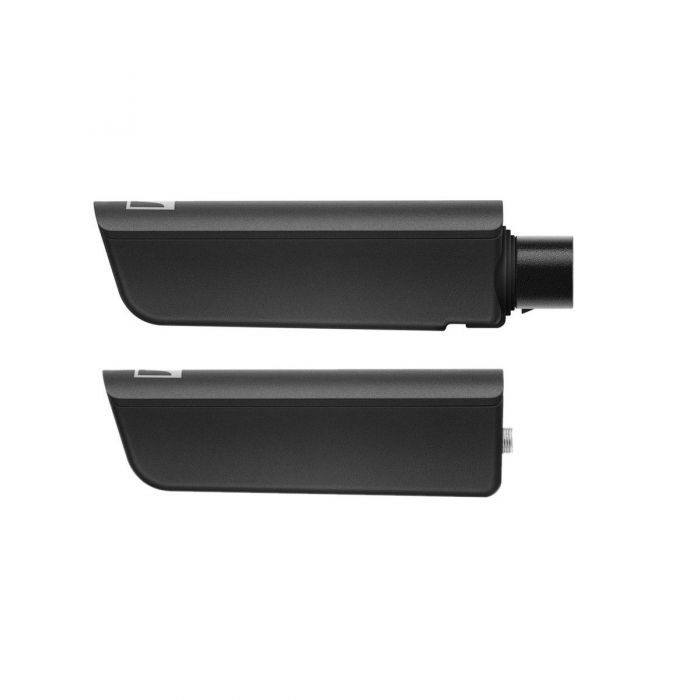Side view of the transmitter and receiver from a Sennheiser XSW-D Wireless Lavalier Set