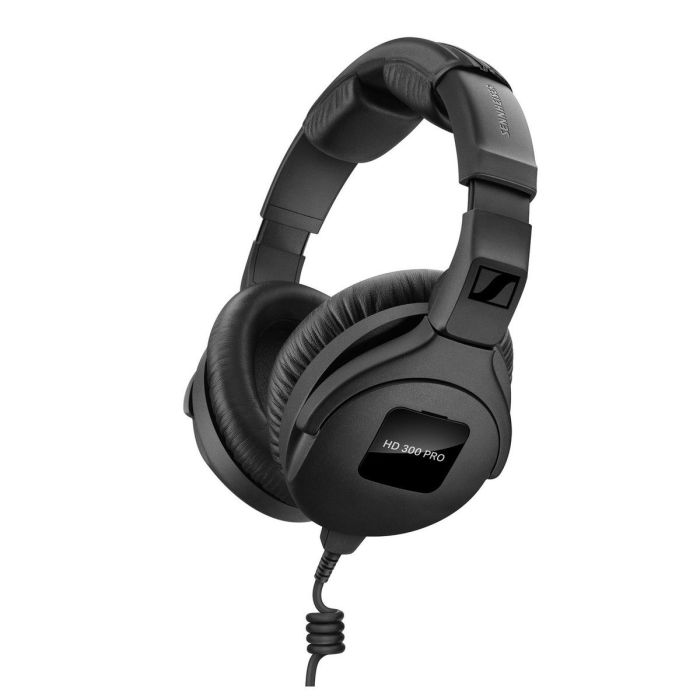 Front angled view of a Sennheiser HD 300 PRO Monitoring Headphones set