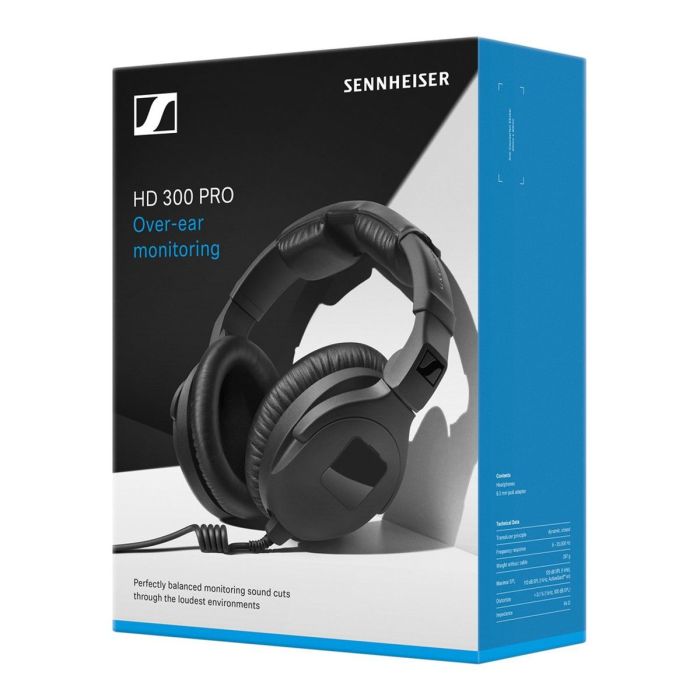 Sennheiser HD 300 PRO Monitoring Headphones set in a box