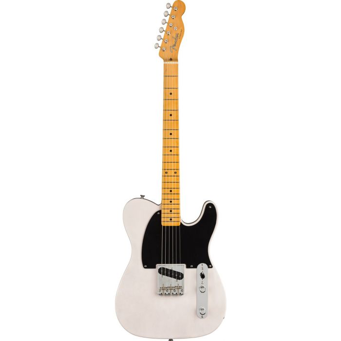 Full front view of a Fender 70th Anniversary Esquire, White Blonde