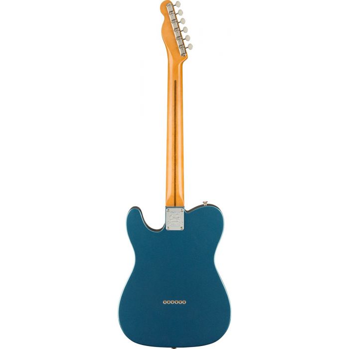 Full rear view of a Fender 70th Anniversary Esquire, Lake Placid Blue