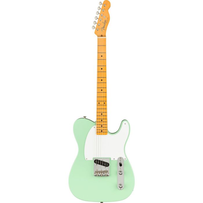 Full front view of Fender 70th Anniversary Esquire, Surf Green