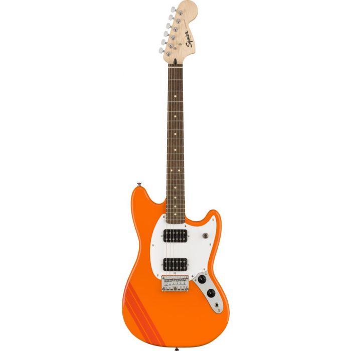 Squier FSR Competition Mustang HH Competition Orange with Fiesta Red Stripes