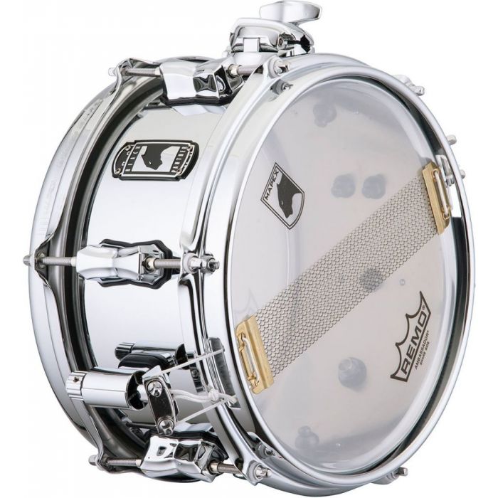 Underside view of a Mapex Black Panther Wasp Snare Drum