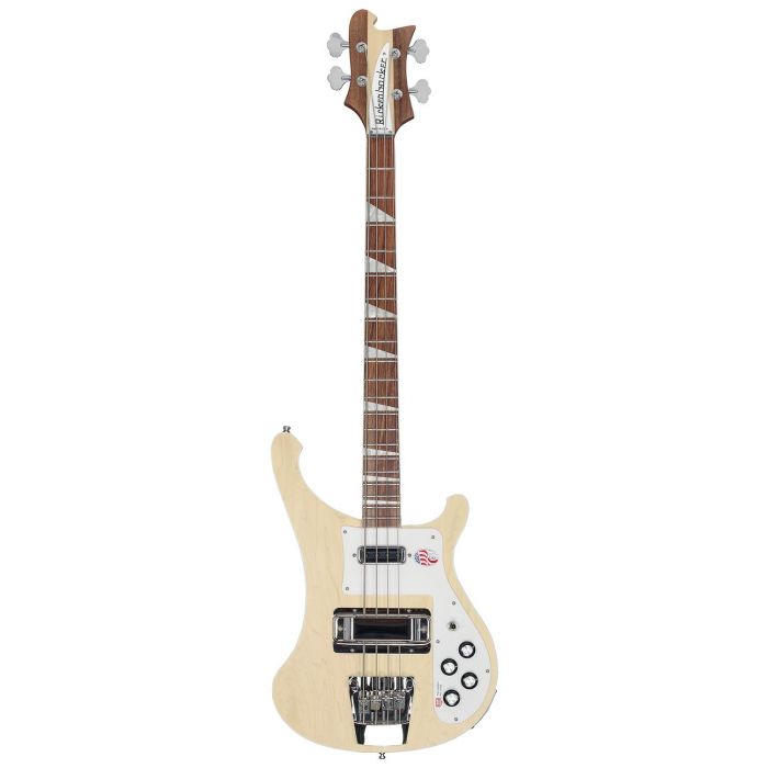 Full frontal view of a Rickenbacker 4003 Limited Edition Bass in Satin Mapleglo