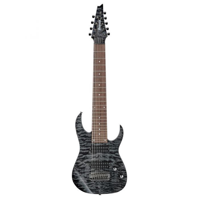 Ibanez RG9QM 9 String Guitar in Black Ice Full Front