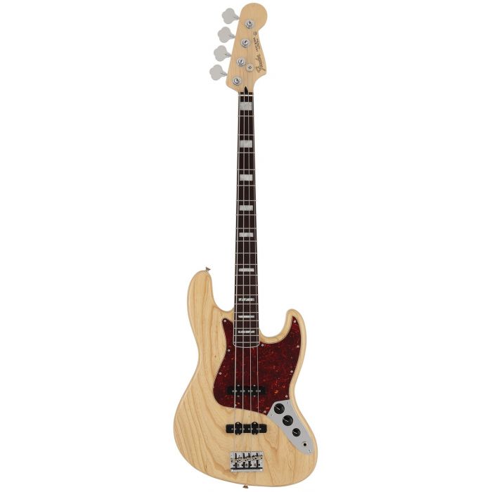 Full frontal view of a Fender MIJ Limited Collection Jazz Bass, Natural