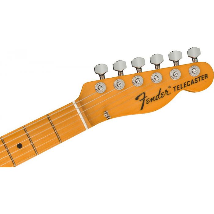 Closeup of the headstock on a Fender Brent Mason Stories Collection Telecaster