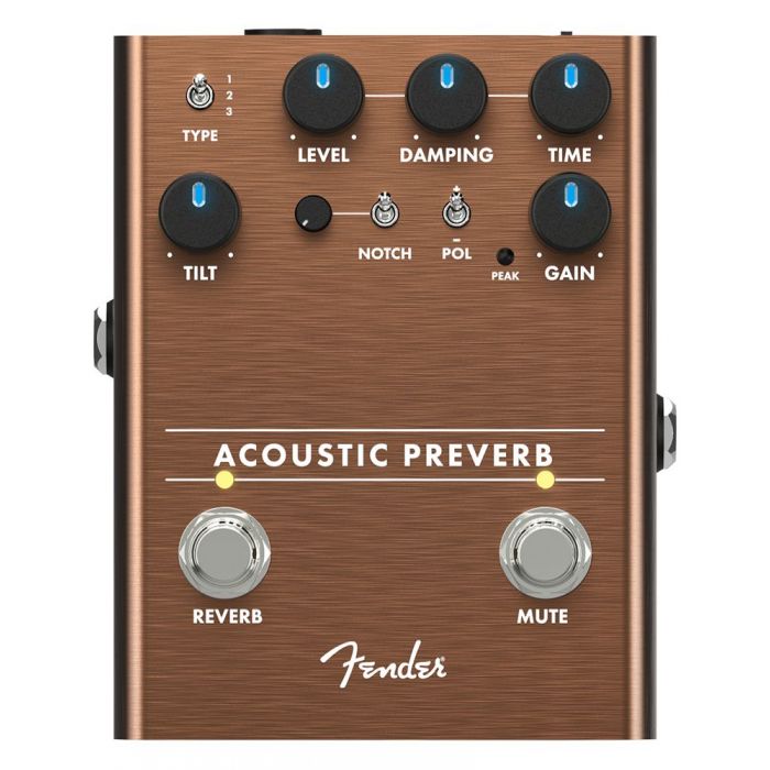 Top-down view of a Fender Acoustic Preverb Pedal