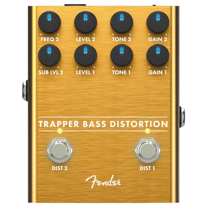 Top-down view of a Fender Trapper Bass Distortion Pedal