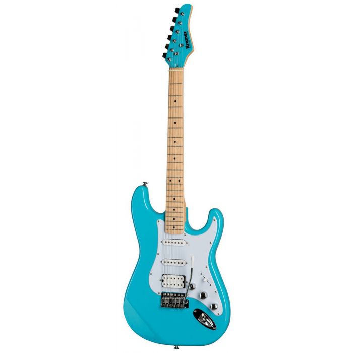 Full frontal view of a Kramer Focus VT-211S Teal Electric Guitar