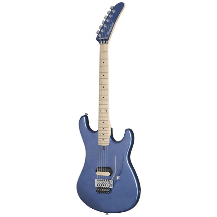 Full frontal view of a Kramer The 84 Electric Guitar Blue Metallic