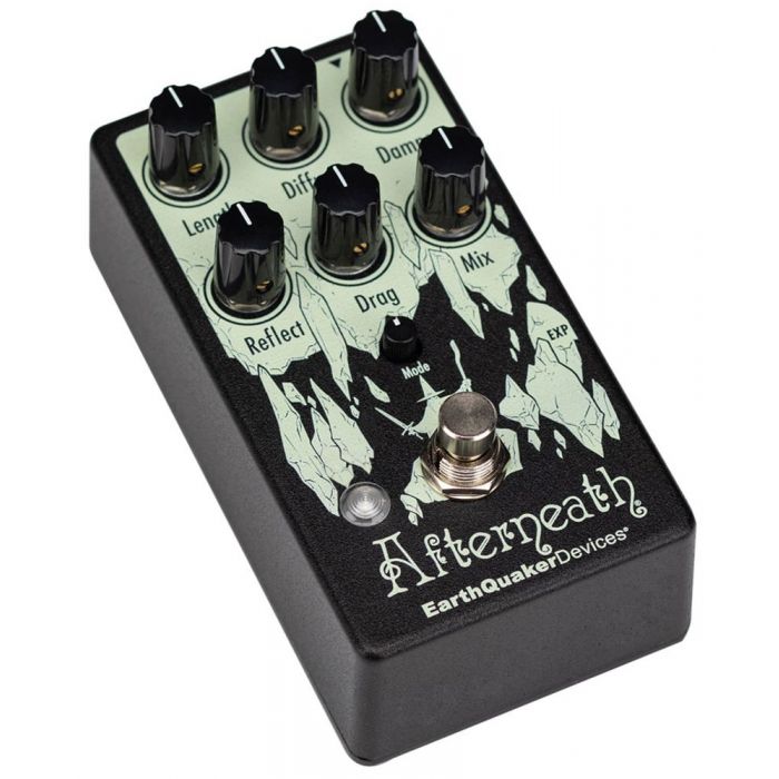 Front right-angled view of a EarthQuaker Devices Afterneath V3 Reverb Pedal