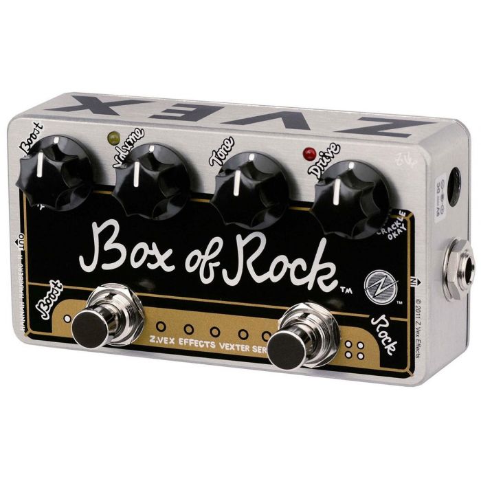 Front right-angled view of a ZVex Vexter Box Of Rock Overdrive Pedal