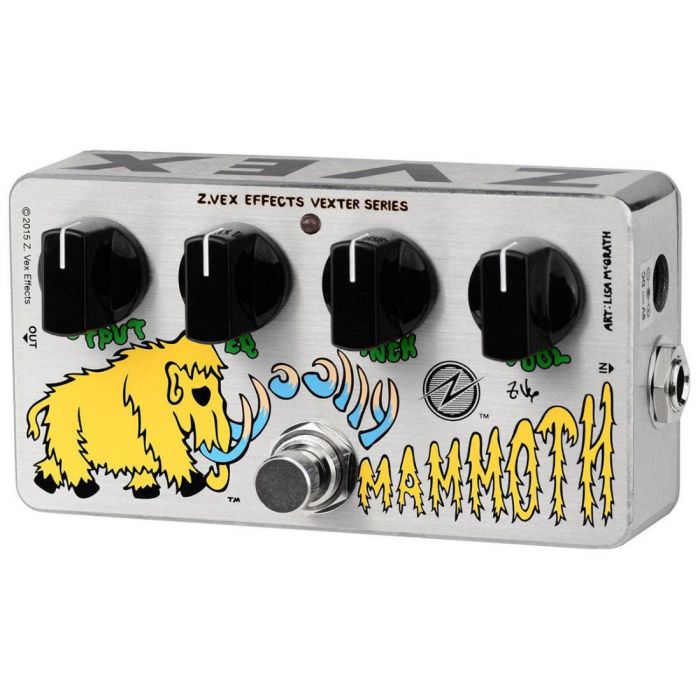 Front right angled view of a ZVex Vexter Woolly Mammoth Fuzz Pedal