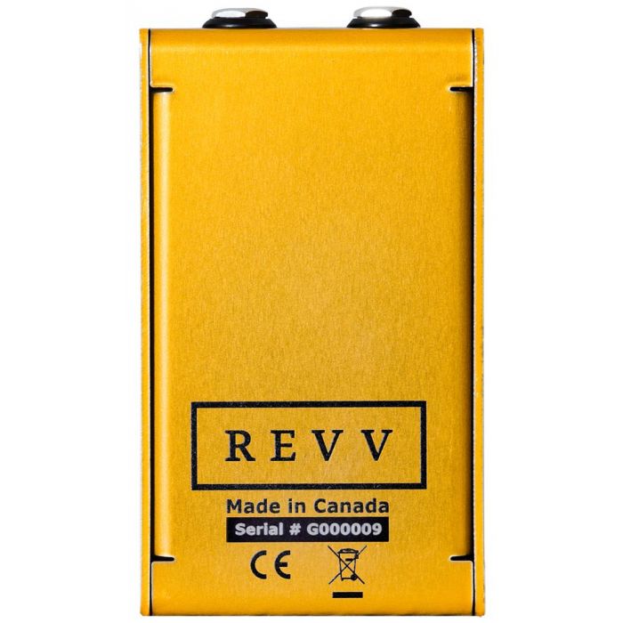 Full rear view of a Revv Amplification Limited Edition G2 Gold Overdrive Pedal