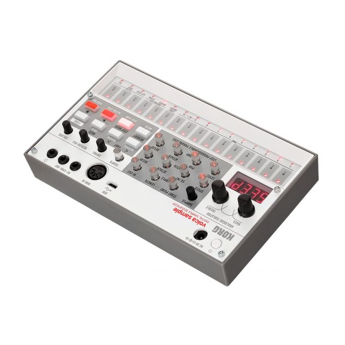 Rear-angled view of a KORG Volca Sample 2 Digital Sequencer
