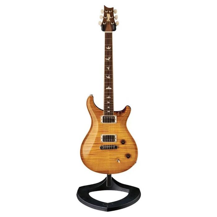 Frontal view of a loaded PRS Floating Guitar Stand