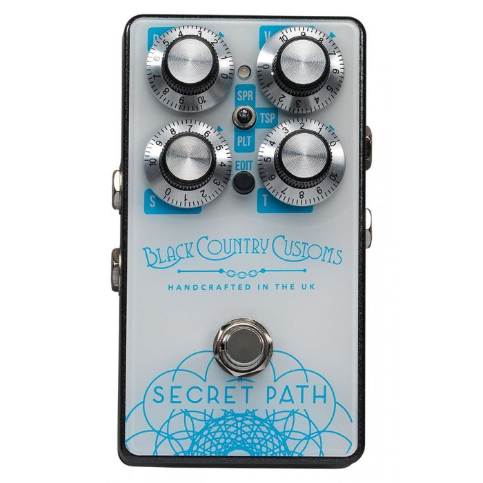 Top-down view of a Laney Black Country Customs Secret Path Reverb Pedal