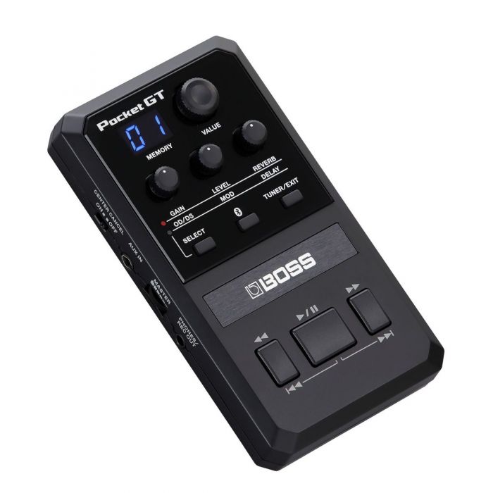 Angled View of Boss Pocket GT Effects Processor 