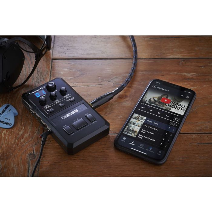 Boss Pocket GT Guitar Processor Connected to YouTube