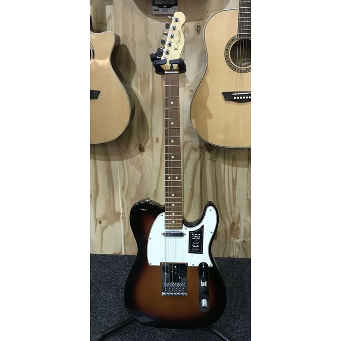 Full frontal view of a B-Stock Fender Player Telecaster PF 3-Color Sunburst